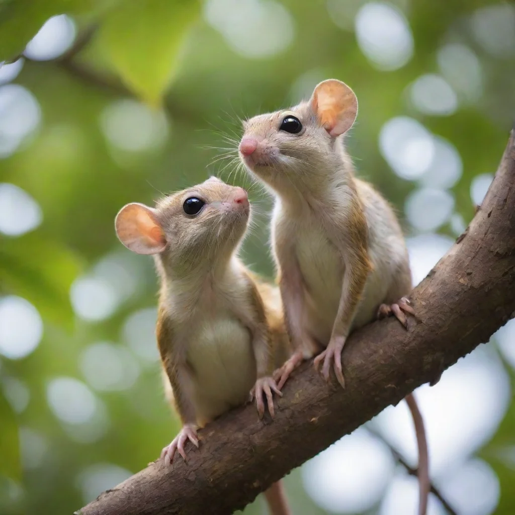 ai amazing camaleon and rat having a romantic date in a tree awesome portrait 2