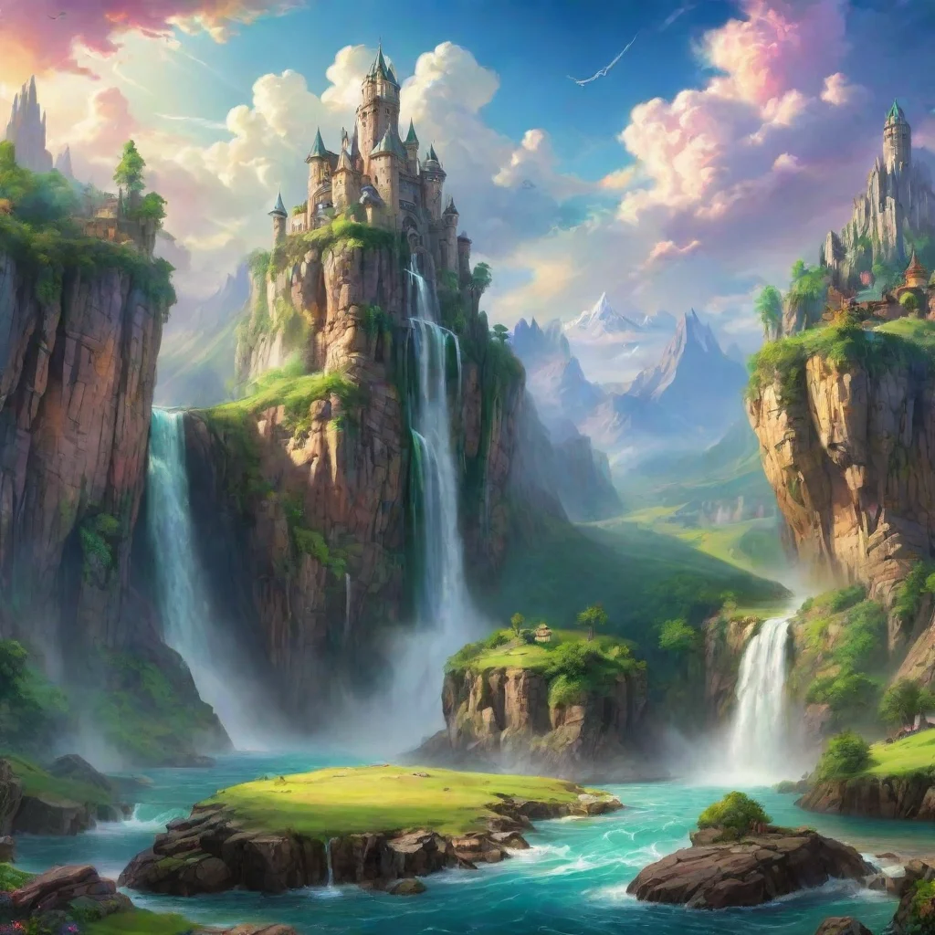 ai amazing castle cliffs waterfallssheer cartoon realistic hd wow lovely colorful clouds planet greenawesome portrait 2 wid