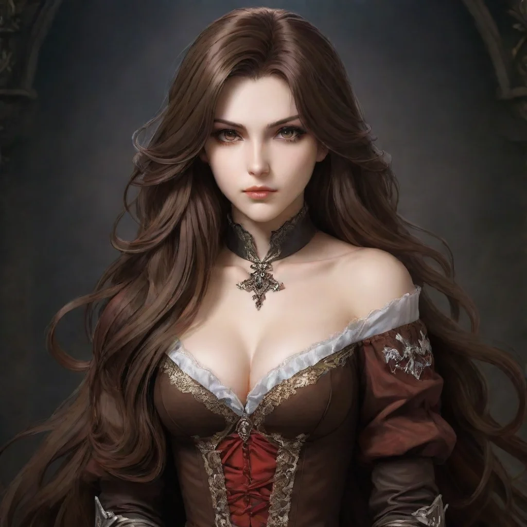ai amazing castlevania girl longue brown hair awesome portrait 2