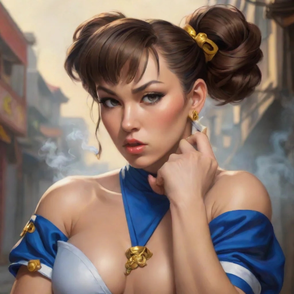  amazing chun li from street fighter smoking a blunt awesome portrait 2