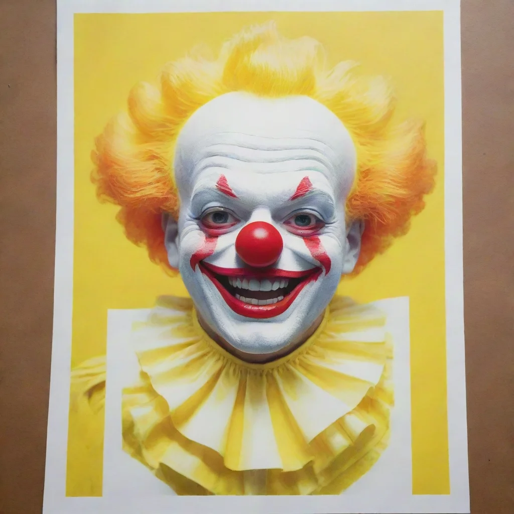ai amazing clown risograph yellow awesome portrait 2