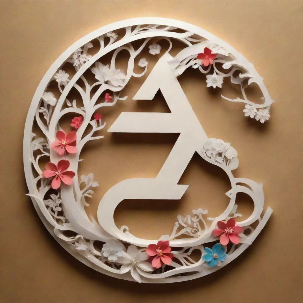 ai amazing concept art of alphabet design in paper cut japanese style awesome portrait 2