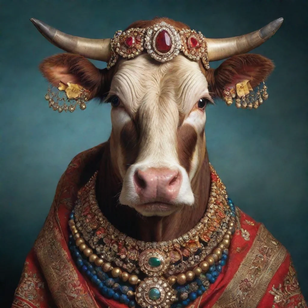 ai amazing cow wearing jewelleryawesome portrait 2