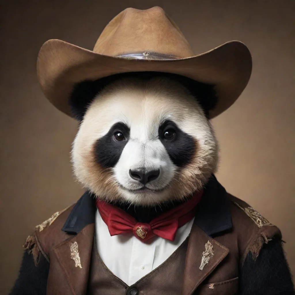 amazing cowboy panda awesome portrait 2