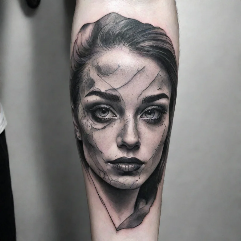 amazing crazy fine line black and white tattoo awesome portrait 2