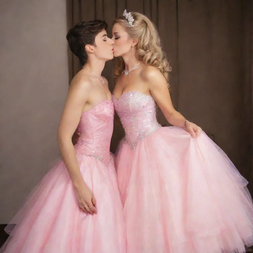 ai amazing crossdresserprom dresskissing girl awesome portrait 2 tall