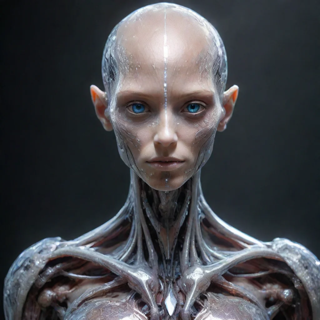 ai amazing crystalline silicon based humanoid species awesome portrait 2 tall