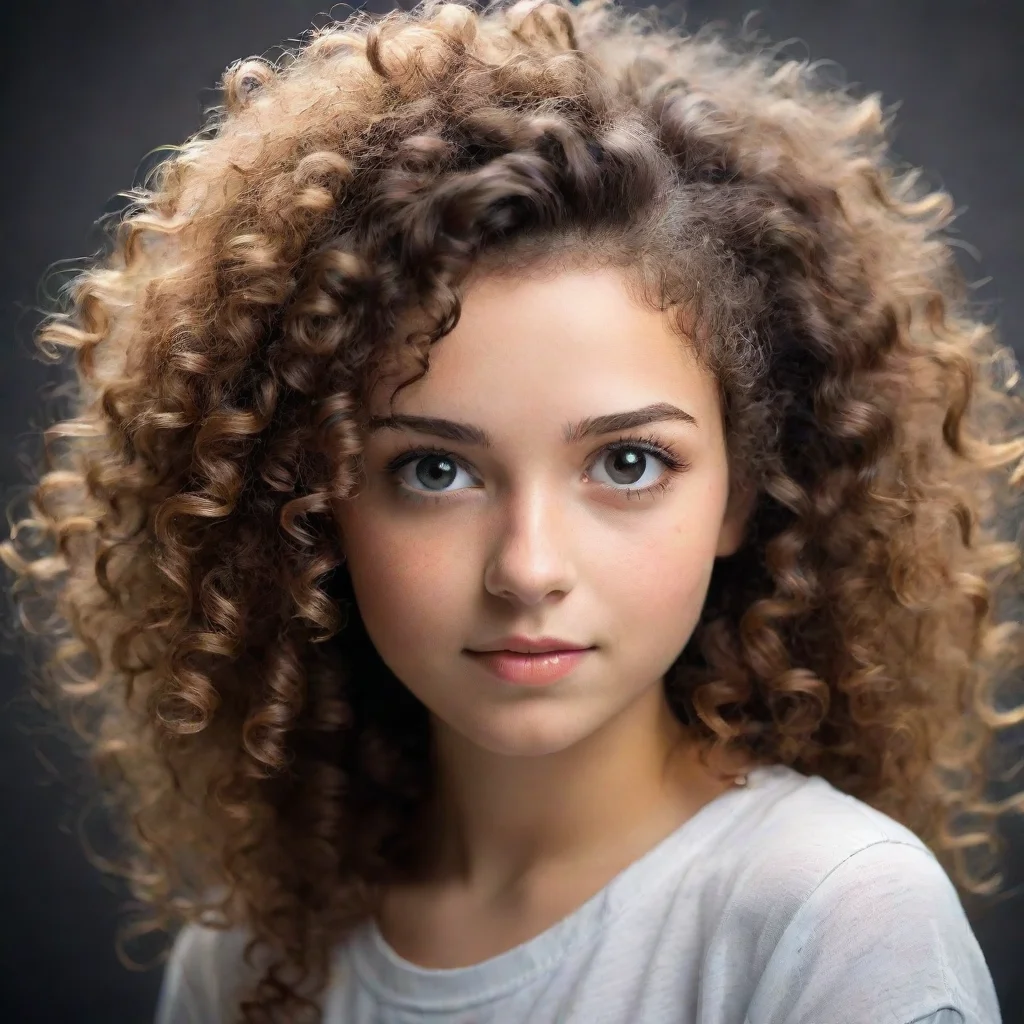 ai amazing curly hair girl awesome portrait 2