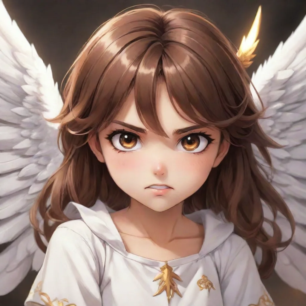 amazing cute angry brown haired anime angel awesome portrait 2