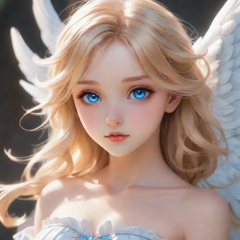 amazing cute anime blonde angel with blue eyesawesome portrait 2