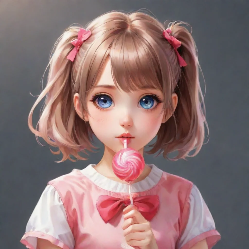 ai amazing cute anime girl holding a lolipop awesome portrait 2