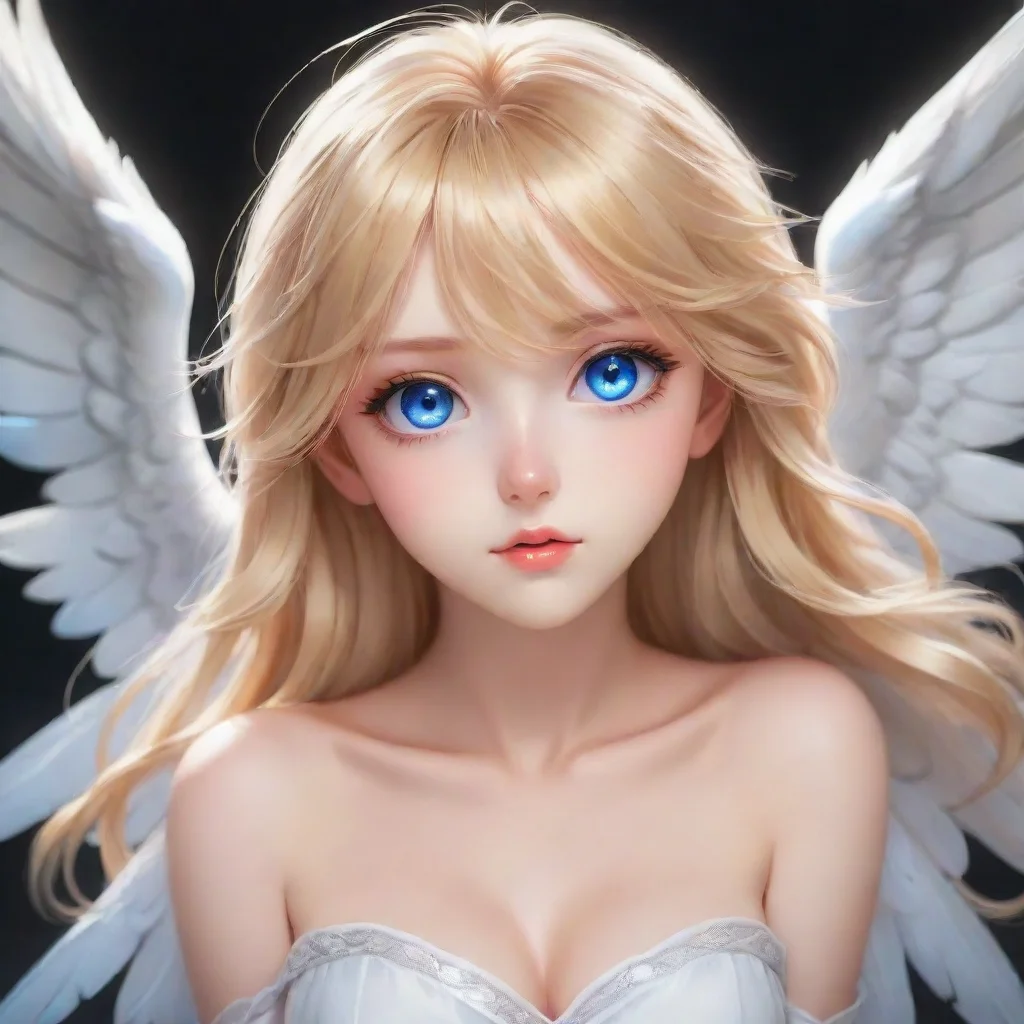ai amazing cute blonde anime angel with blue eyes awesome portrait 2
