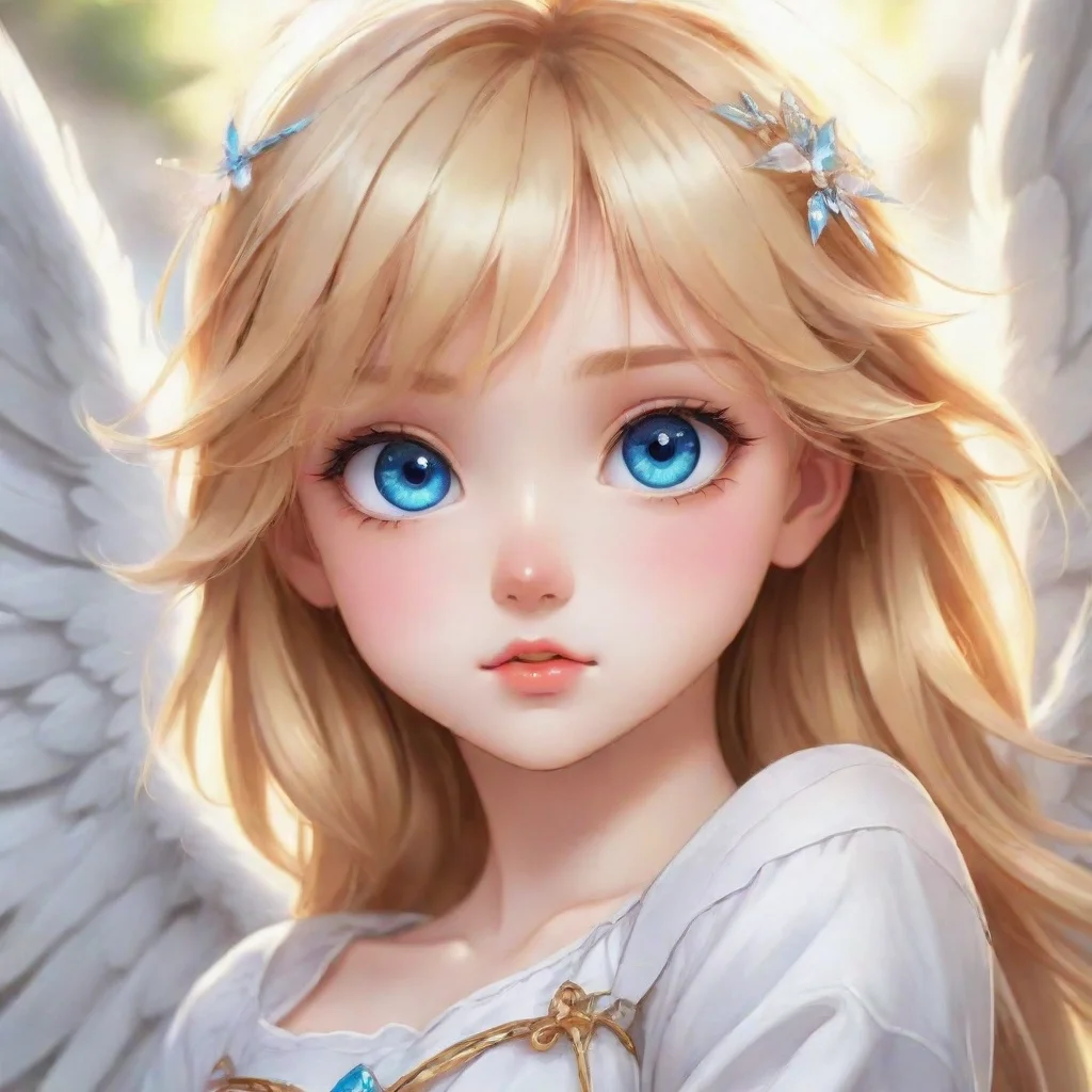 ai amazing cute blonde anime anime angel with blue eyes awesome portrait 2