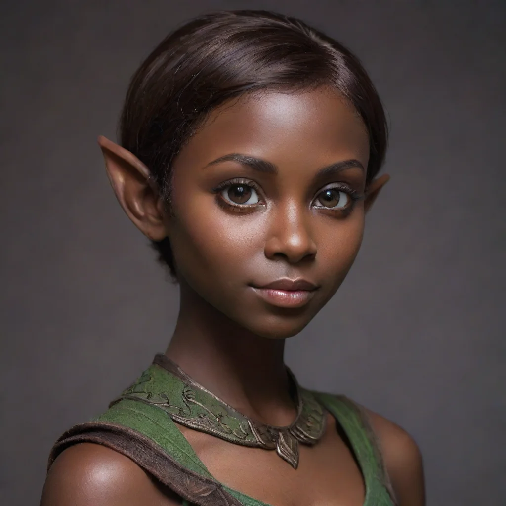 ai amazing dark skinned elf short brown hair awesome portrait 2