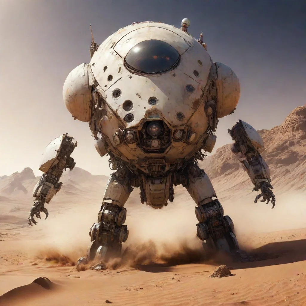  amazing desert planet crashed spheric spaceship robot detailed awesome portrait 2
