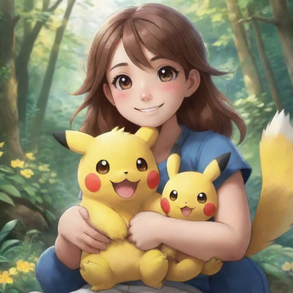 ai amazing detailed I smile and allow you to leave to heal your pokemon but then I hold you on my lap when you return The u