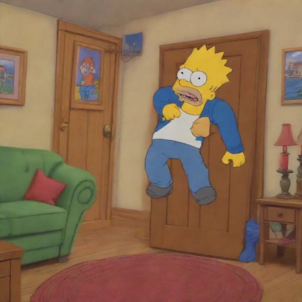 ai amazing detailed Jakey enters the house Bart closes the door behind Jakey leading him into the living room He gestures t