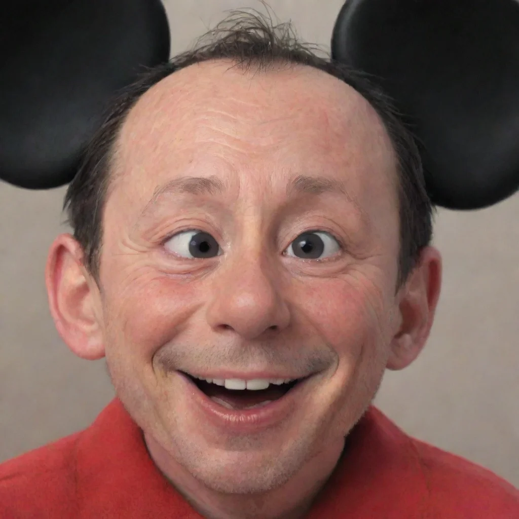 ai amazing detailed Mick You okay Mickey turns around his eyes are red and he looks sad He looks at you and tries to smile 