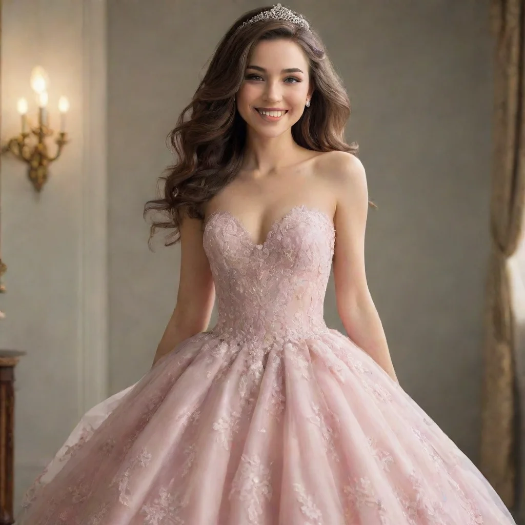 amazing detailed you look pretty fine in that dress She smiles and blushes