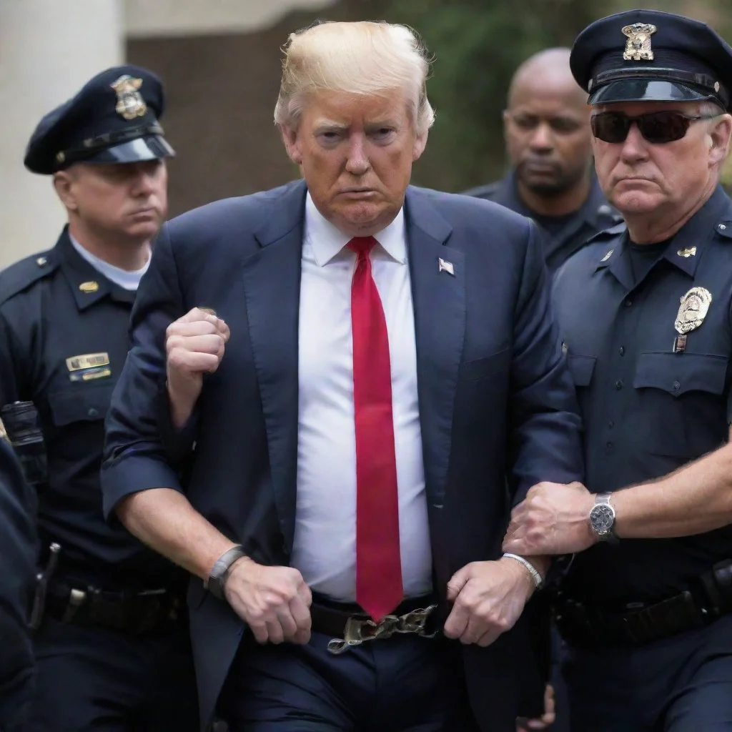 ai amazing donald trump being led away in handcuffs awesome portrait 2 tall