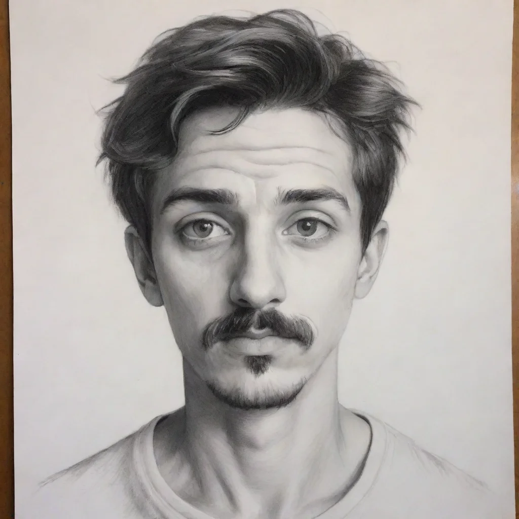 amazing draw a 20 year old boy with a mustache and goatee who is suffering from depression awesome portrait 2