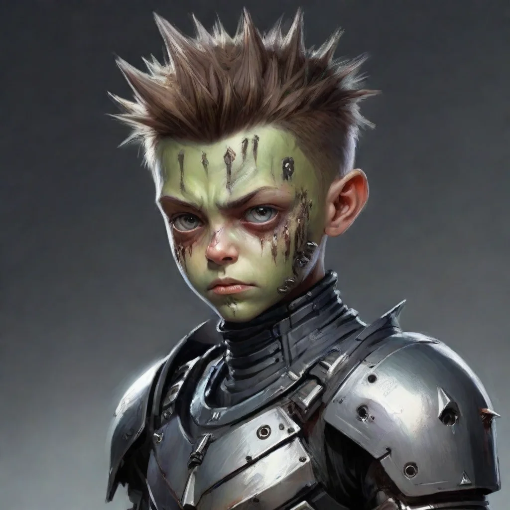 ai amazing draw a boy with futuristic armorand your stand would be a kind of mutant zombie with spikes awesome portrait 2
