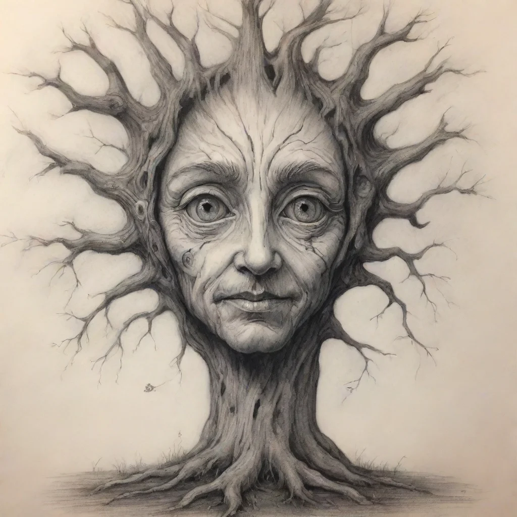  amazing drawing of whimsical old tree with a face awesome portrait 2