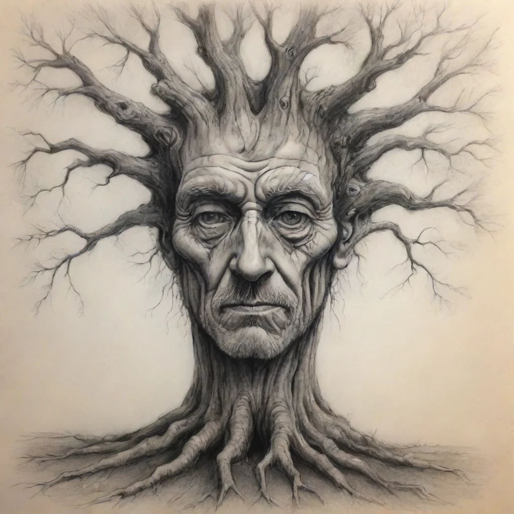 ai amazing drawing of whimsical old tree with man s face awesome portrait 2