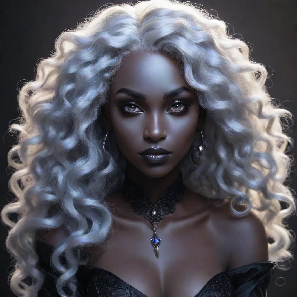 ai amazing drow with curly hair awesome portrait 2