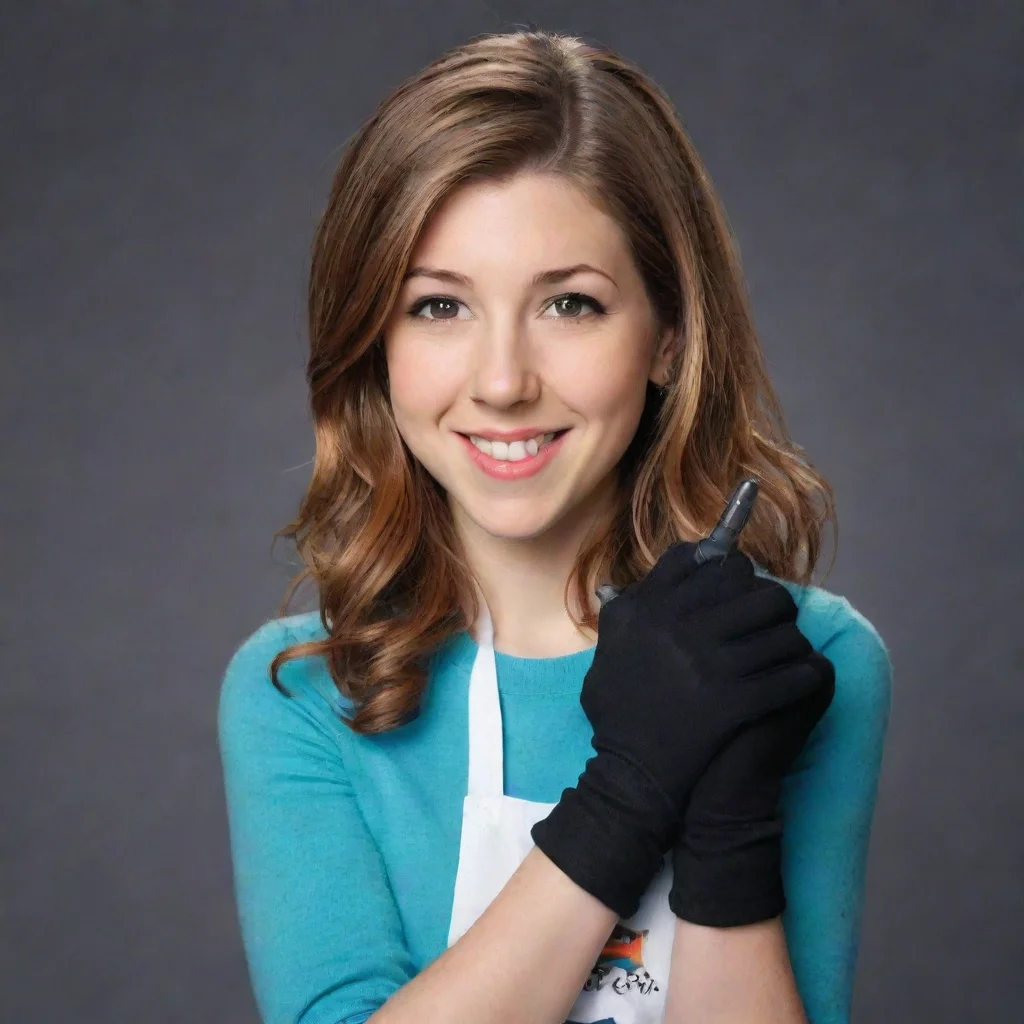 ai amazing eden sher as sue heck from the middle smiling with black gloves and gunawesome portrait 2