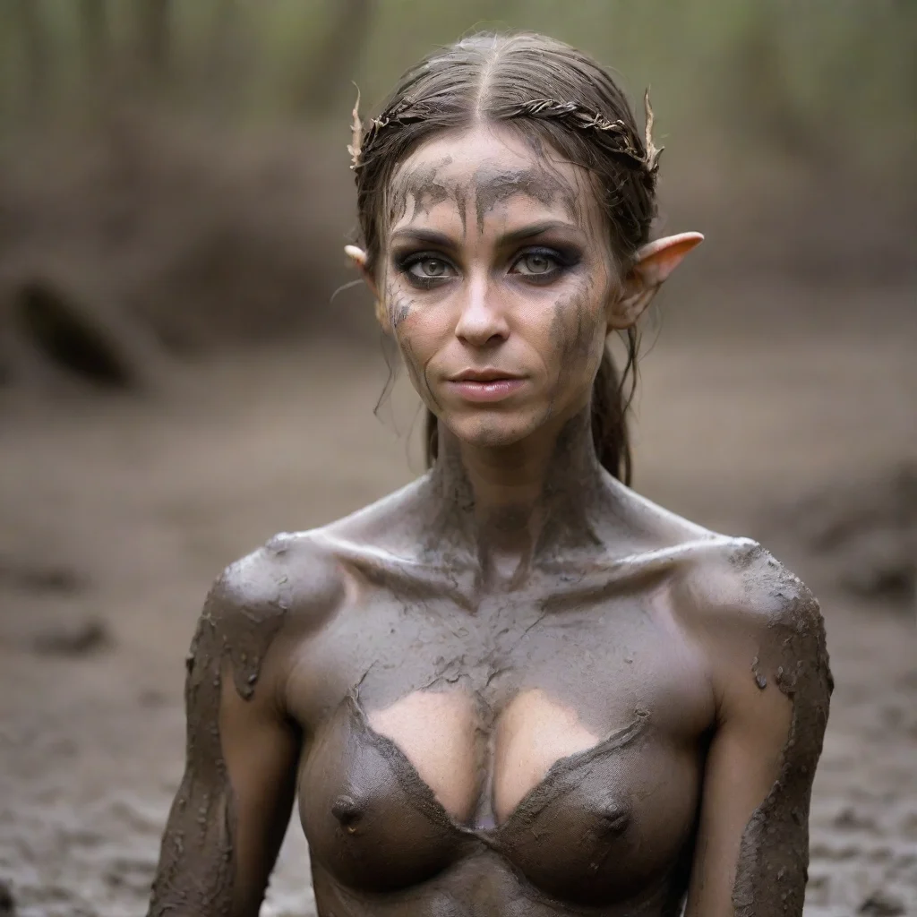 ai amazing elven princess as a mud wrestler awesome portrait 2