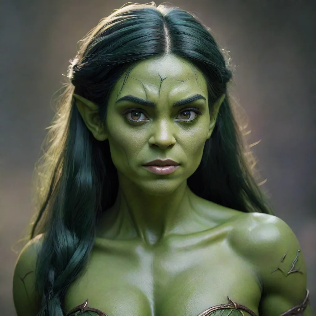 amazing elven princess shaped like hulk awesome portrait 2