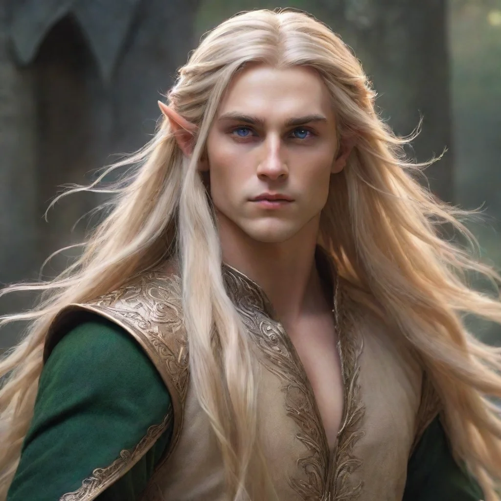 ai amazing epic elf with long blonde hair majesticmaleelflong blonde hairregaldetailedhigh definitionrealisticfantasymythic
