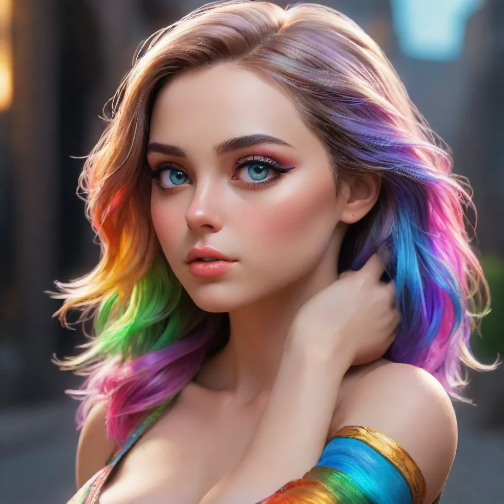 ai amazing epic female character super chill cool gorgeous stunning pose realism profile pic colorful clear clarity details