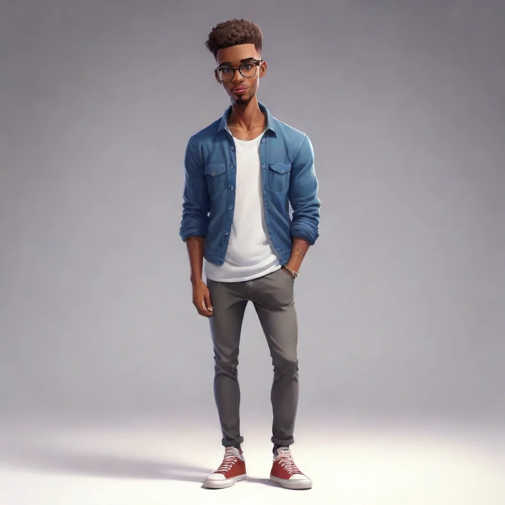  amazing epic male aftricanshort hair strong ontop hipster good lookingclear clarity detail cosy realistic cartoon full b