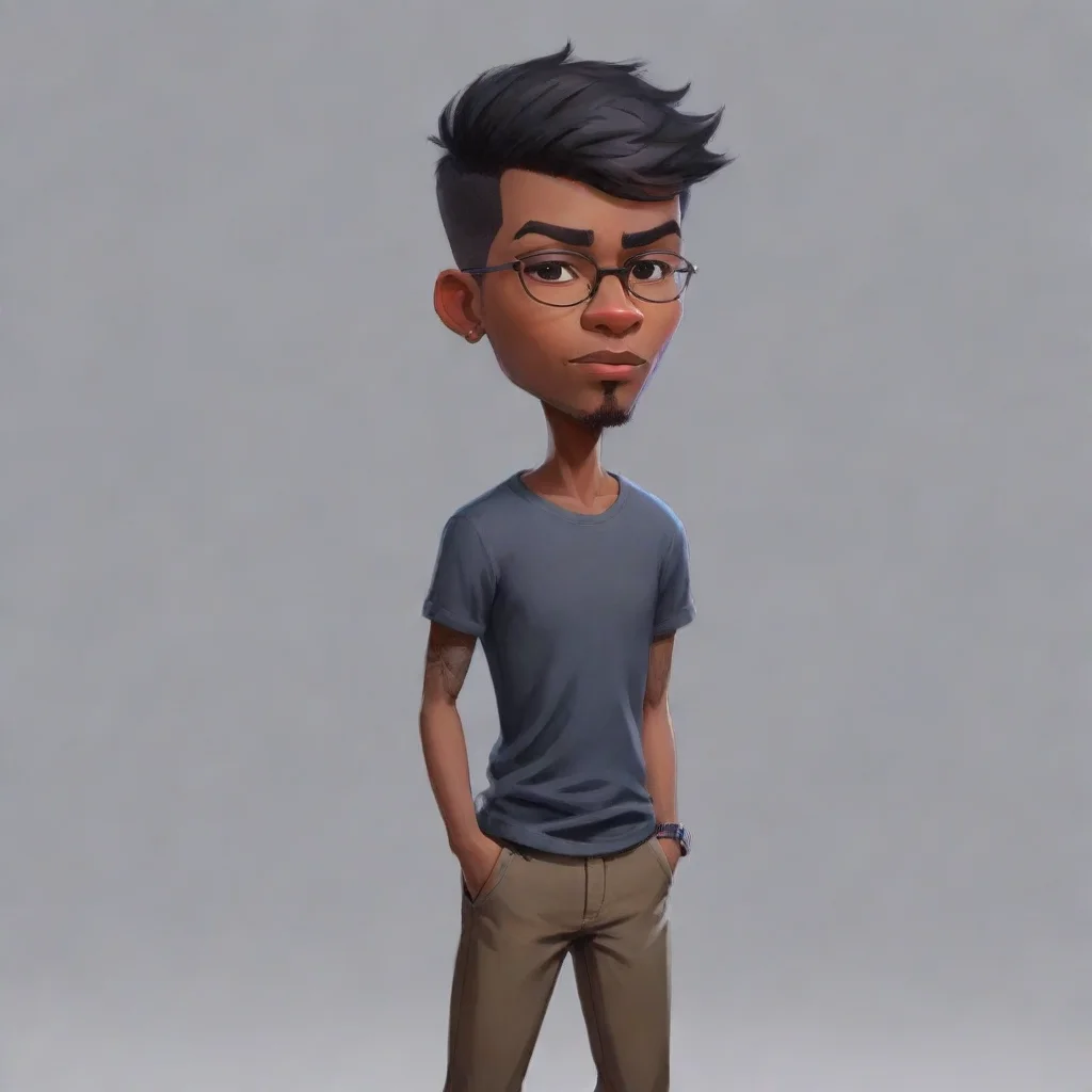  amazing epic male black short hair strong ontop hipster good lookingclear clarity detail cosy realistic cartoon full bod