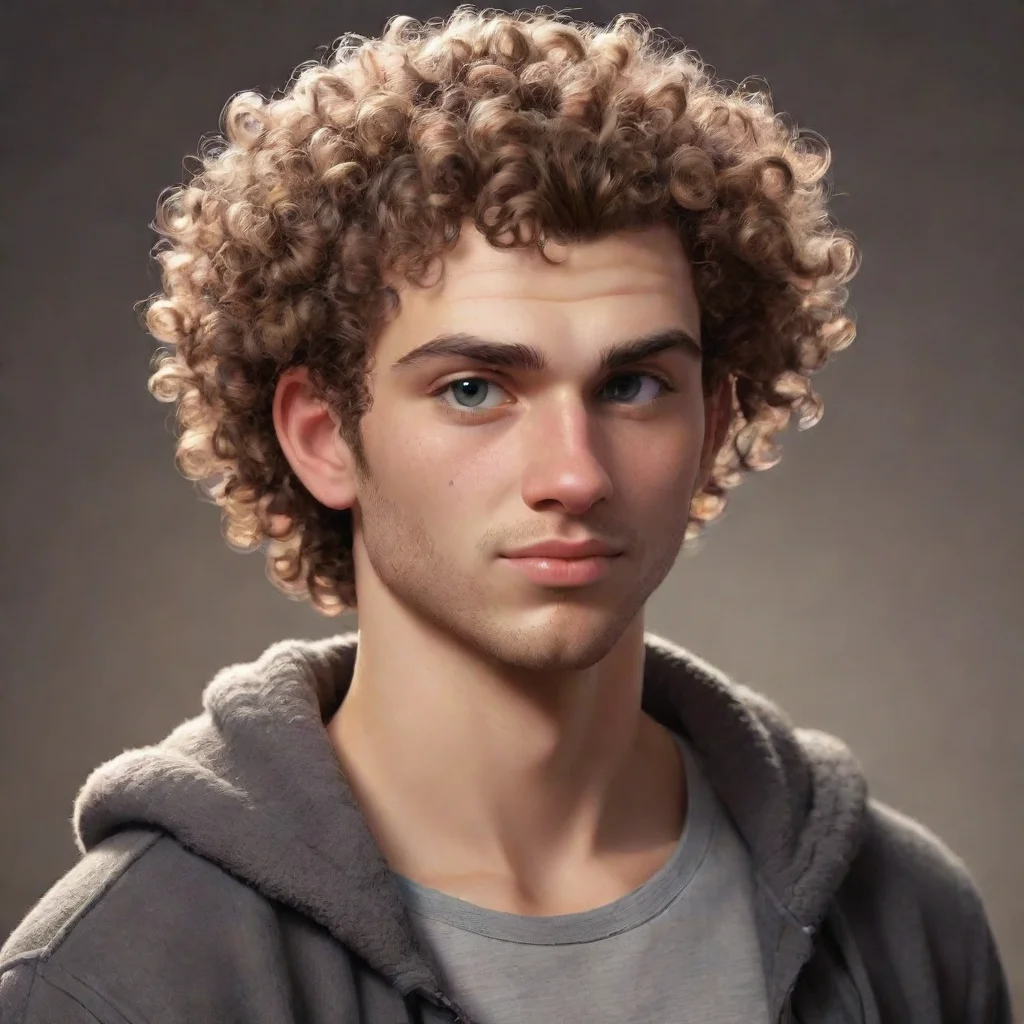 ai amazing epic male character curly shaved hair good looking guy clear clarity detail cosy realistic cartoon shaved hair s