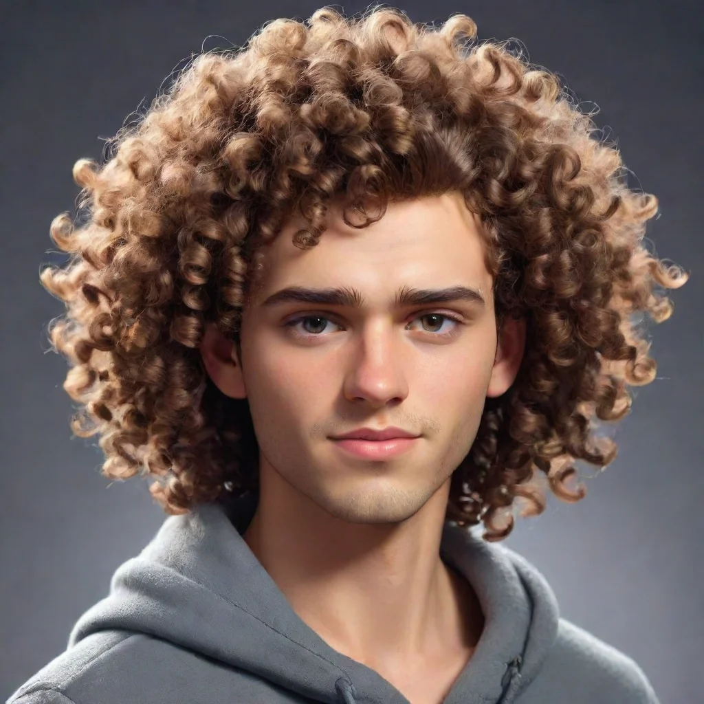 ai amazing epic male character curly top hair good looking guy clear clarity detail cosy realistic cartoon shaved sides coo