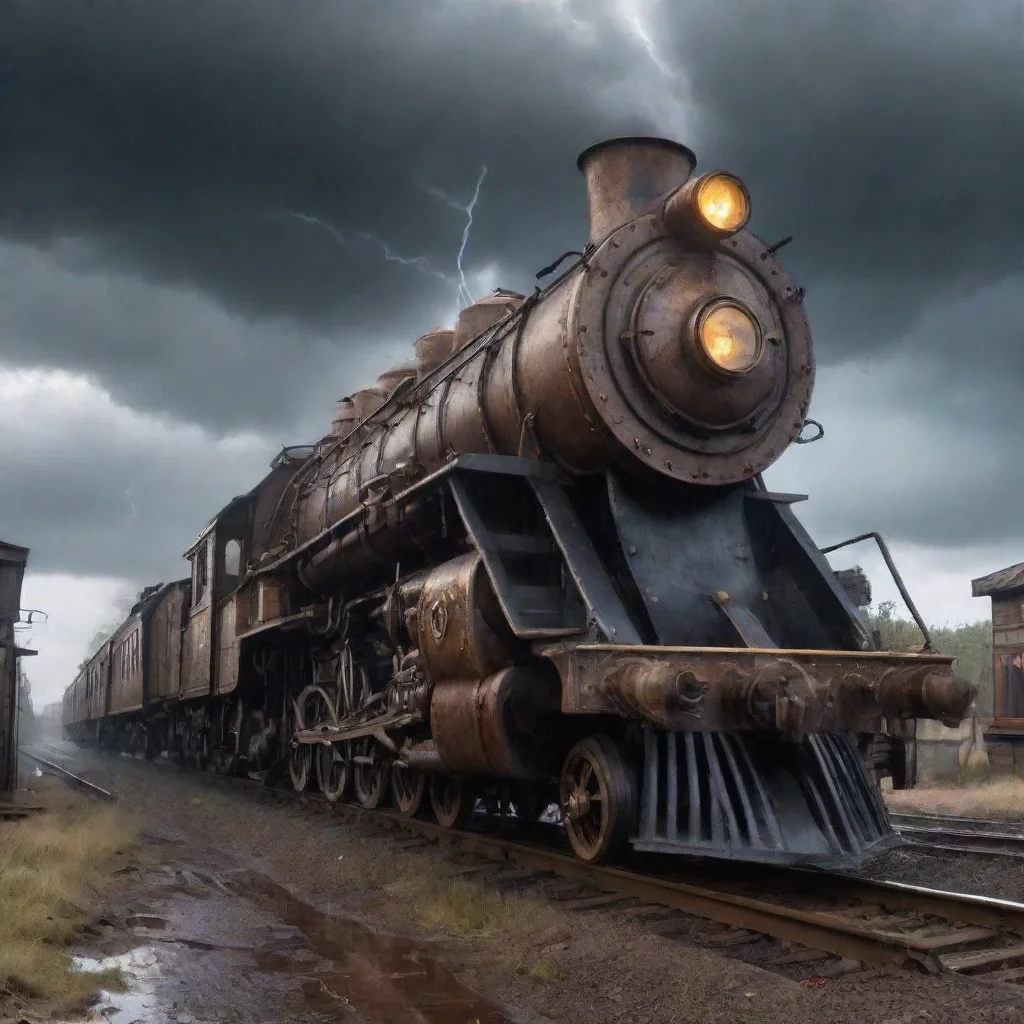  amazing epic steampunk gothic train in a dwasteland detailed photorealistic rainy lightning ar 169 awesome portrait 2 ta