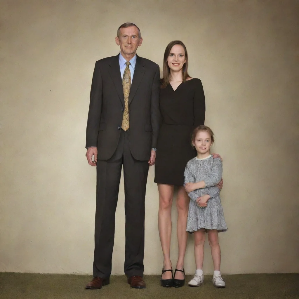 ai amazing extremely tall girl towering over her parents awesome portrait 2 tall