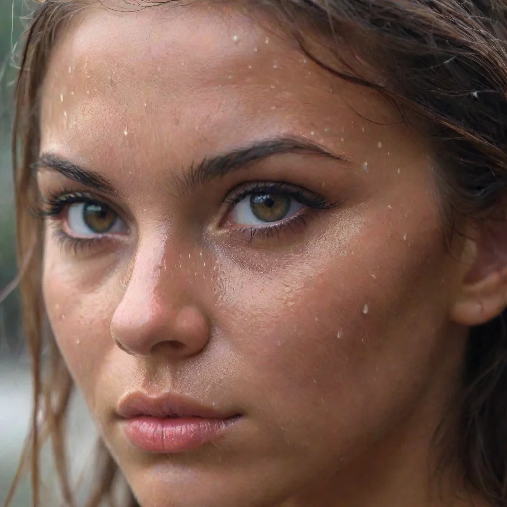  amazing eyes close up face beautiful tanned wet rain looking at camera girl super close up face eyes dramatic hd amazing