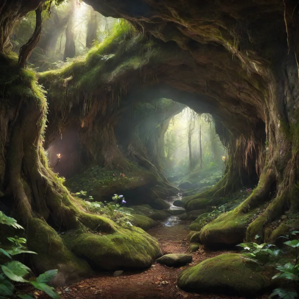 ai amazing fairy forest cave awesome portrait 2 wide