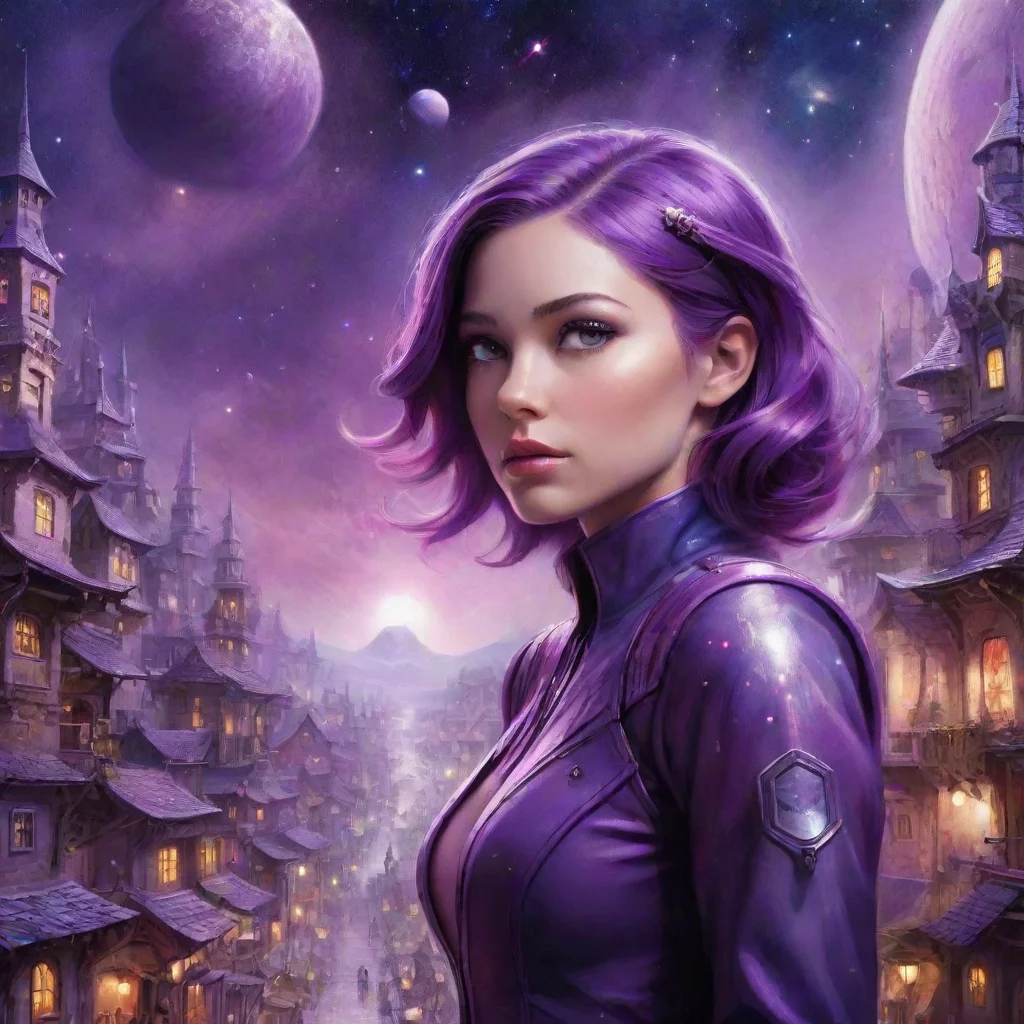 ai amazing fantasy purple intergalactic town awesome portrait 2