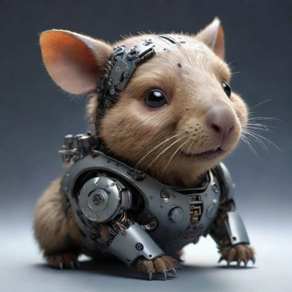 ai amazing fantasy small robotic wombat awesome portrait 2