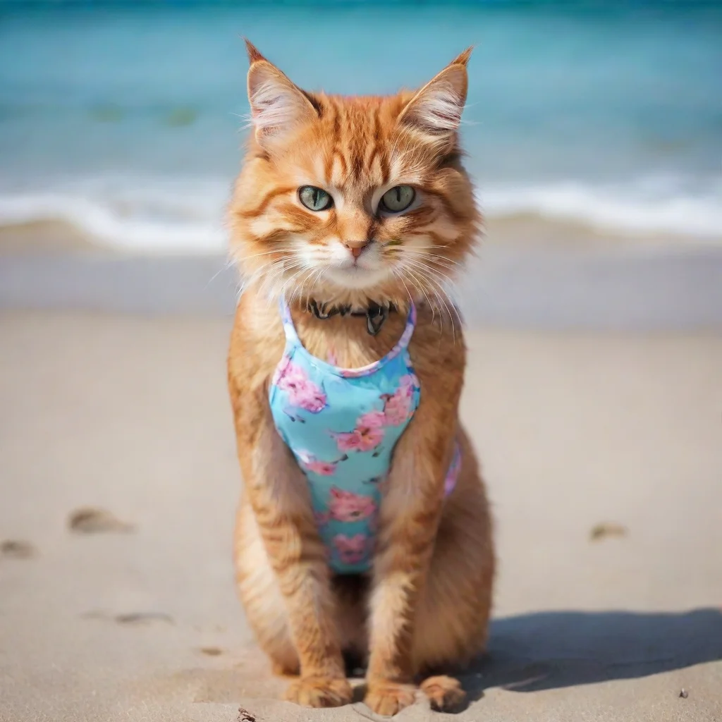 ai amazing female furry cat with swimsuitawesome portrait 2
