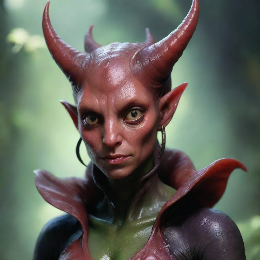 amazing female slimy tiefling slug antennae awesome portrait 2