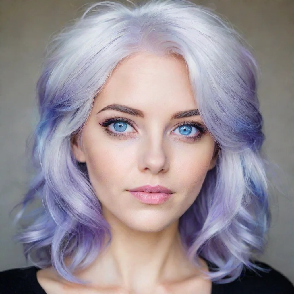 ai amazing femalewhite hair with blue highlightslight purple eyes awesome portrait 2