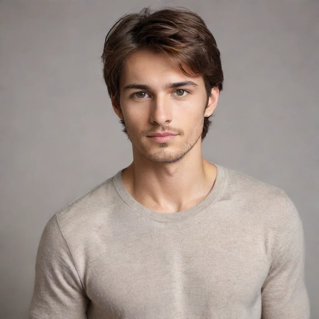 ai amazing feminine man with brown hairs awesome portrait 2