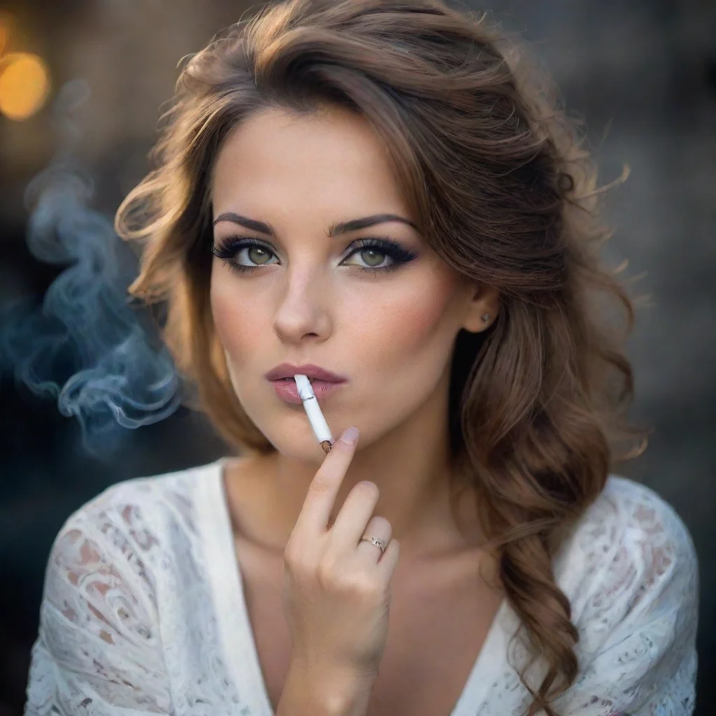 ai amazing femininesmoking a cigarette awesome portrait 2