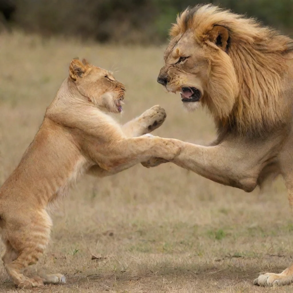  amazing fight between cat and lion awesome portrait 2